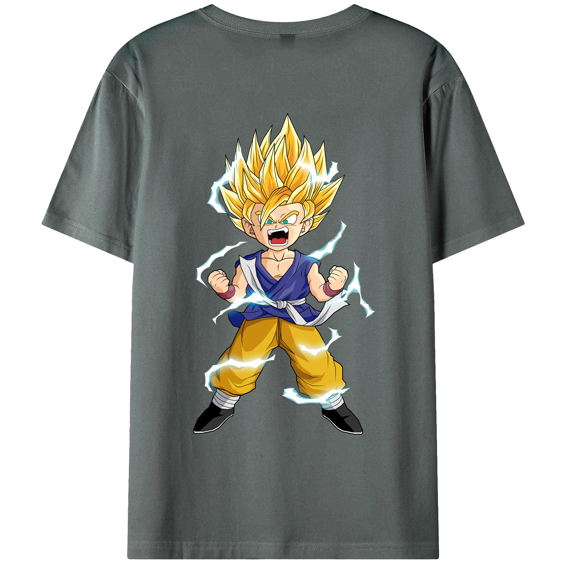 （画像用） ドラゴンボール 孫 悟飯（そんごはん）DRAGON BALL Son Gohan 綿100％ メンズ半袖Tシャツ（バックプリント） 通気性